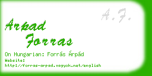 arpad forras business card